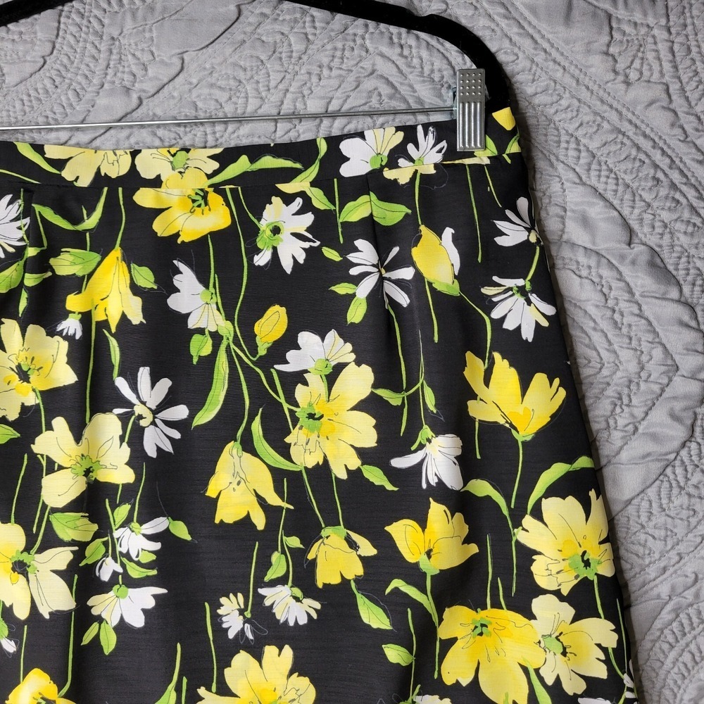 Alfred Dunner‎ Skirt 14 Black Floral Ruffle Cottagecore Eclectic Boho Skirt - Picture 2 of 7